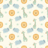 Elephant Wallpaper with Playful Safari Animals